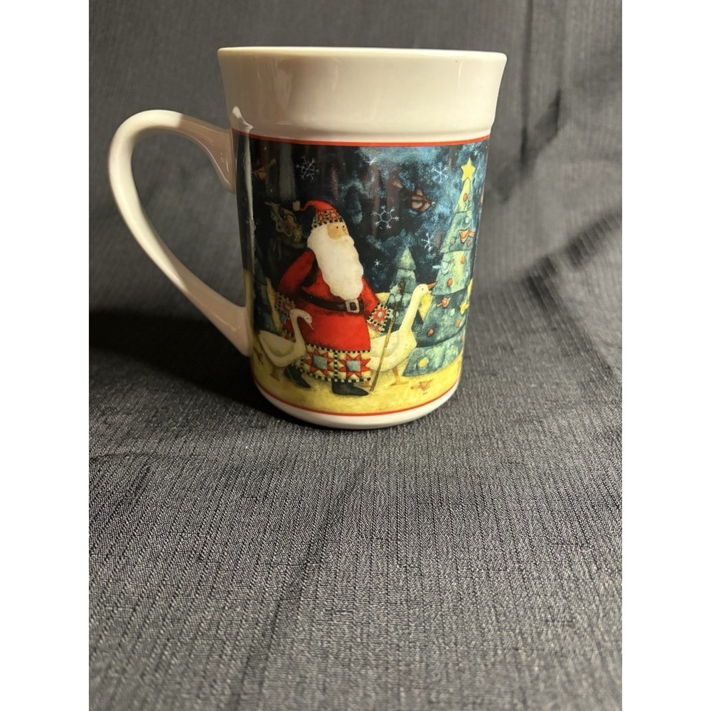 VTG 2005 Holiday Home Santa Collection Oversized Ceramic Mug Debi Hron 12oz